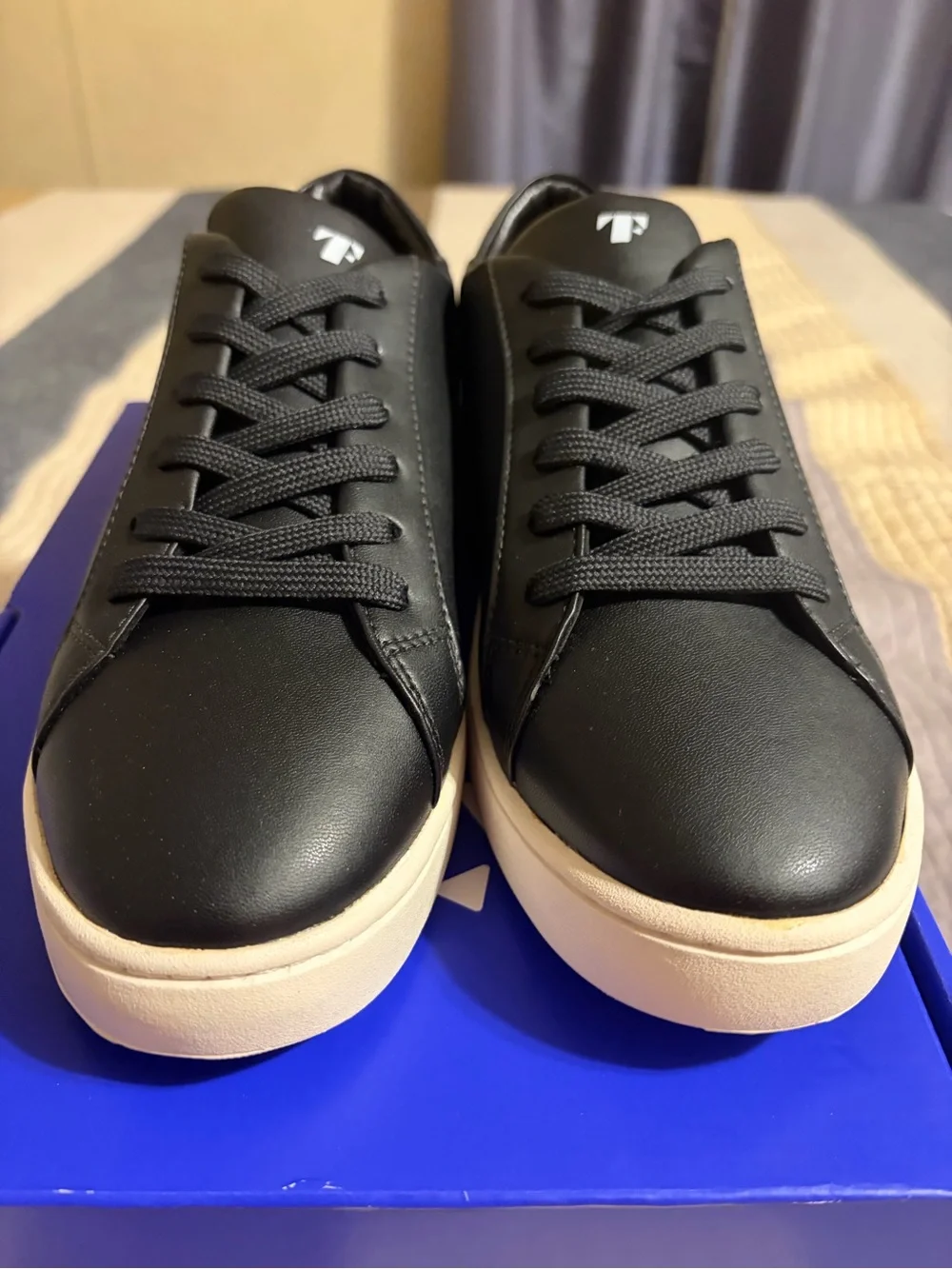 Black Low-Top Sneakers with Cream Sole